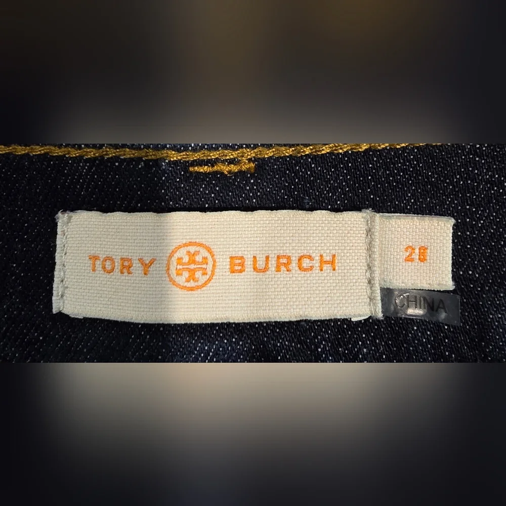Tory Burch Button Fly Straight Leg Jeans Size 28 - Picture 7 of 9